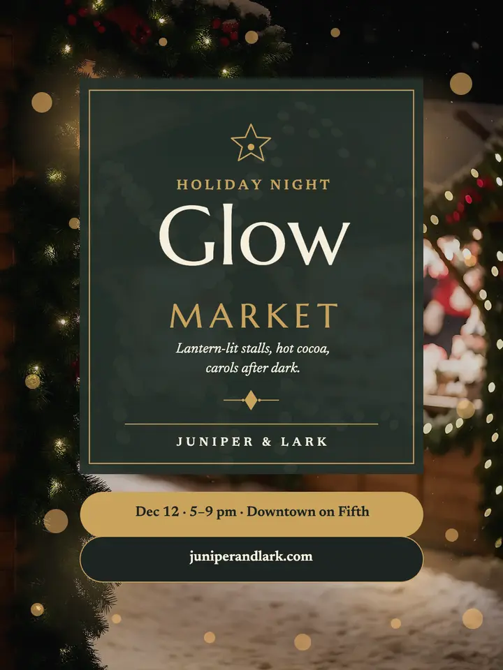 Juniper and Lark holiday night market template