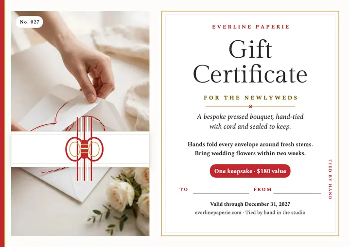 Everline Paperie mizuhiki wedding certificate template