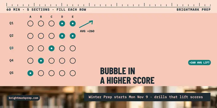Brightmark Prep bubble sheet post: exam prep post template