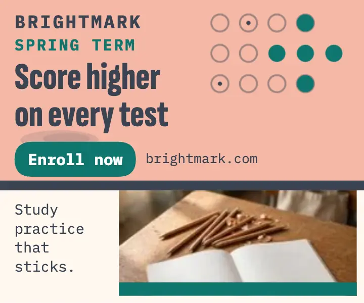 Brightmark exam prep tutoring ad template