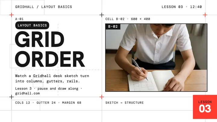 Gridhall layout grids course thumbnail template