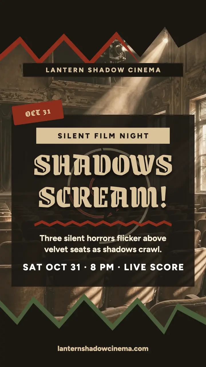 Lantern Shadow silent film night story template