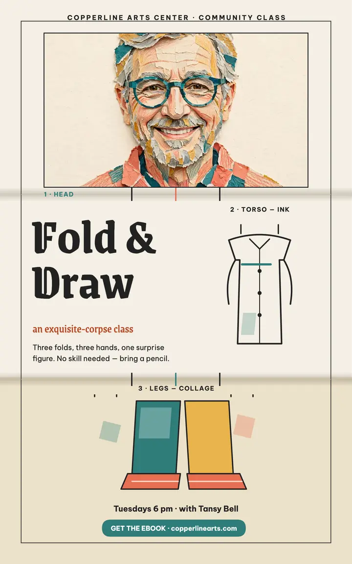 Fold and Draw exquisite corpse ebook template