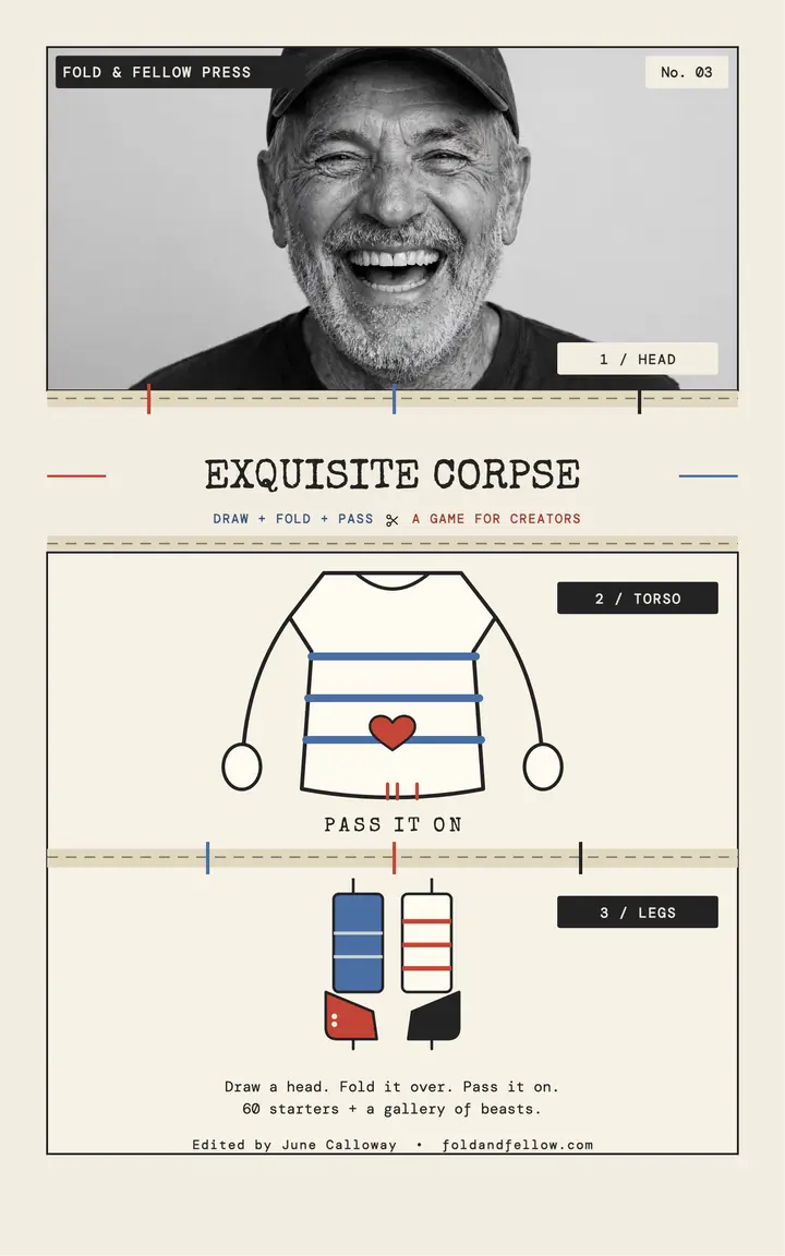 Exquisite corpse drawing game ebook template