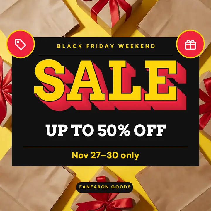 Fanfaron Goods Black Friday sale, extruded block type template