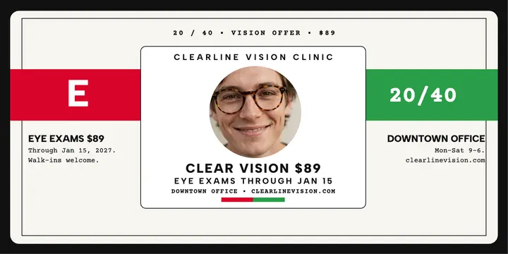 Clearline Vision eye chart offer post template
