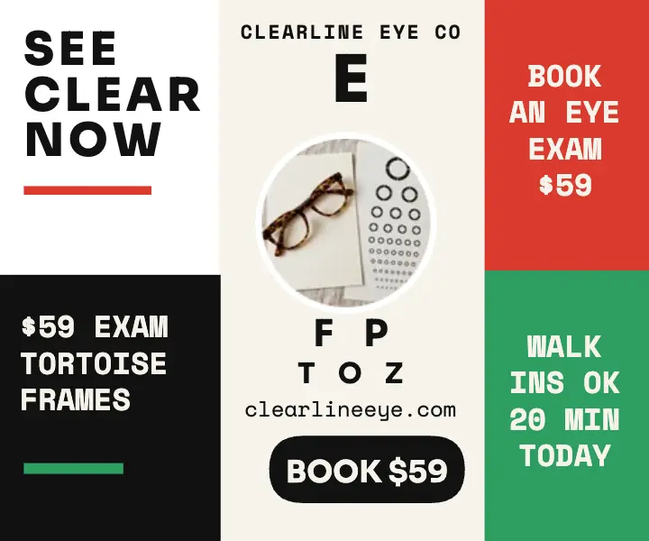Clearline eye exam chart reminder ad template