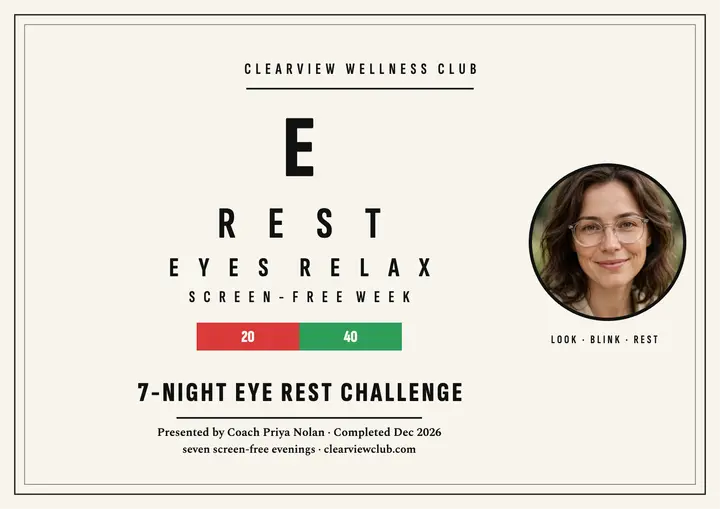 Clearview 7-night eye rest certificate template