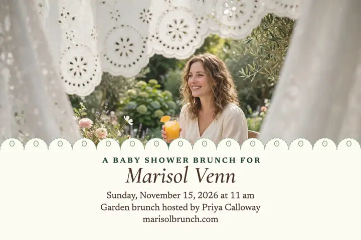 Marisol baby shower brunch eyelet postcard template