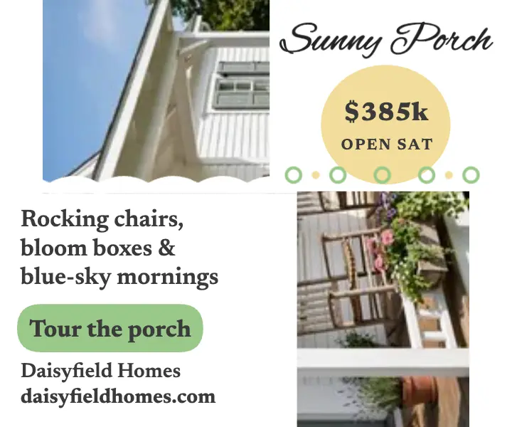 Sunny cottage porch listing ad template