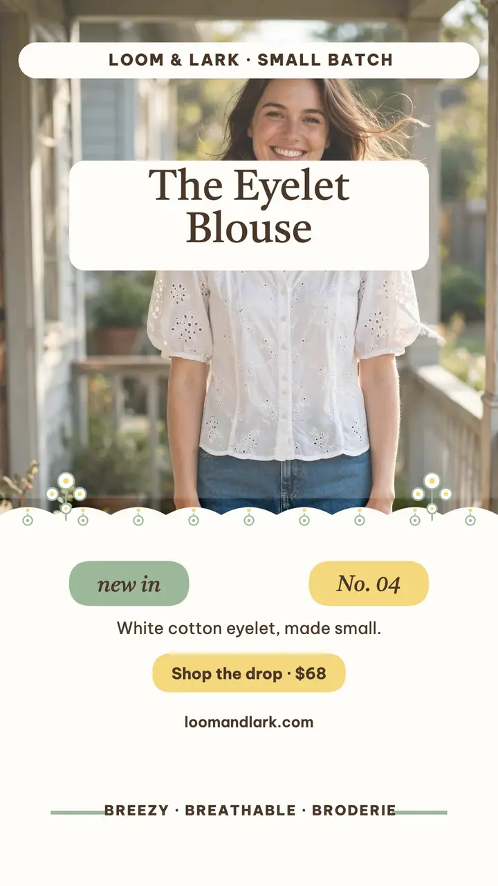 Loom and Lark eyelet blouse story template