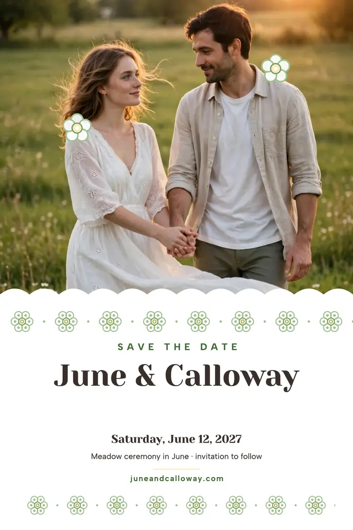 June and Calloway eyelet save the date: save the date poster template