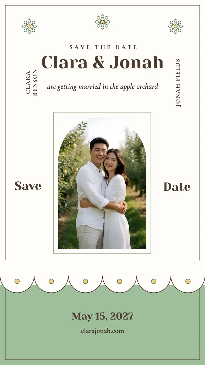 Clara and Jonah eyelet save the date template