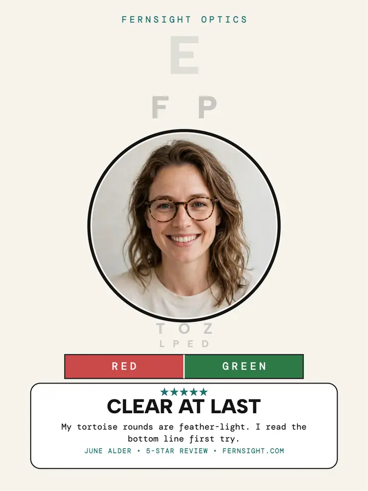 Fernsight Optics eye chart review: eyewear review card template