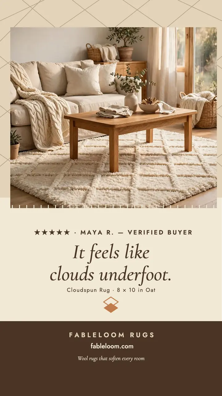 Fableloom rug customer review story template