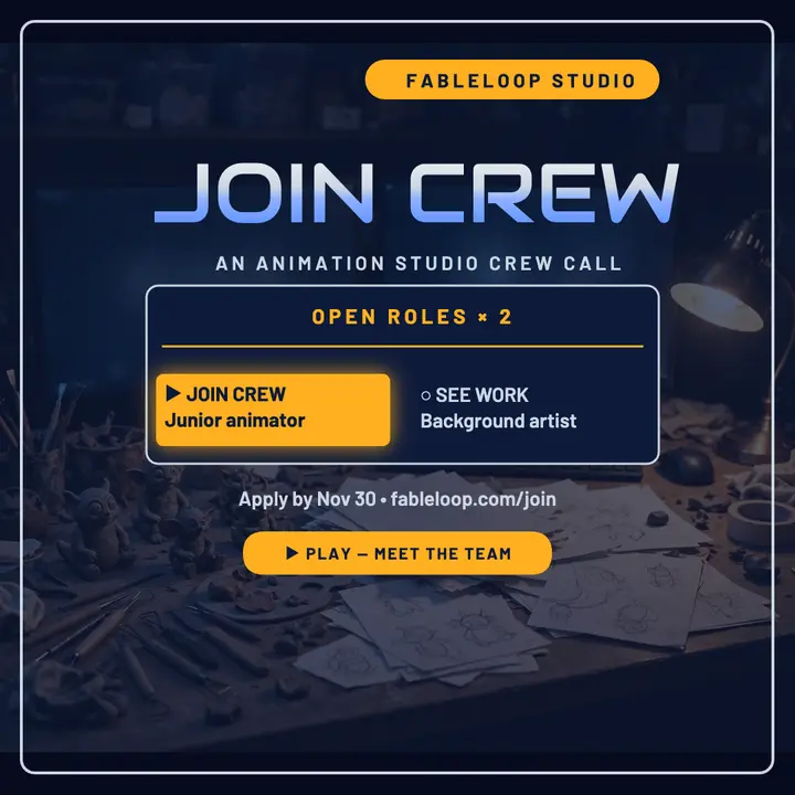 Fableloop crew call DVD menu post template