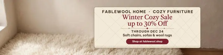 Fablewool Home winter cozy sale banner template