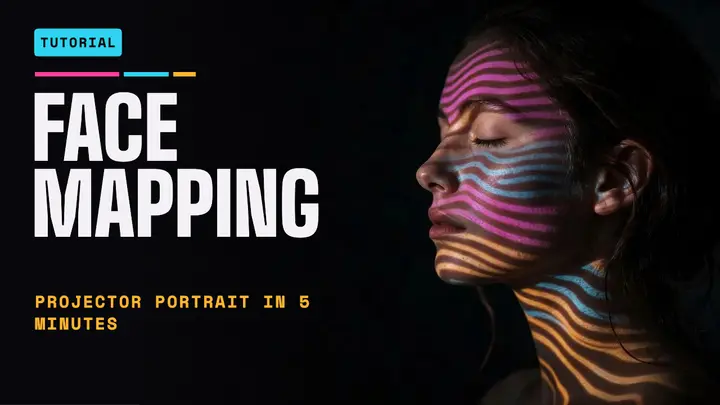 Face mapping projector portrait thumbnail template