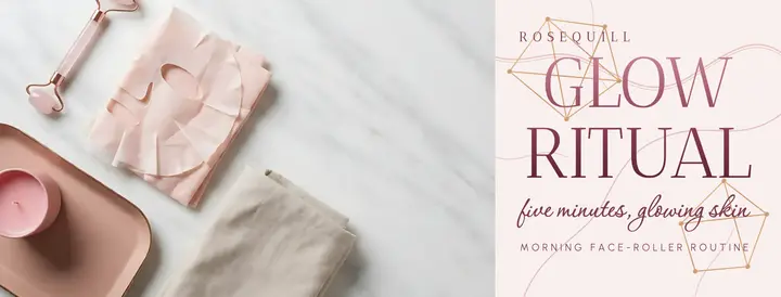Rosequill morning face roller ritual rose gold cover template