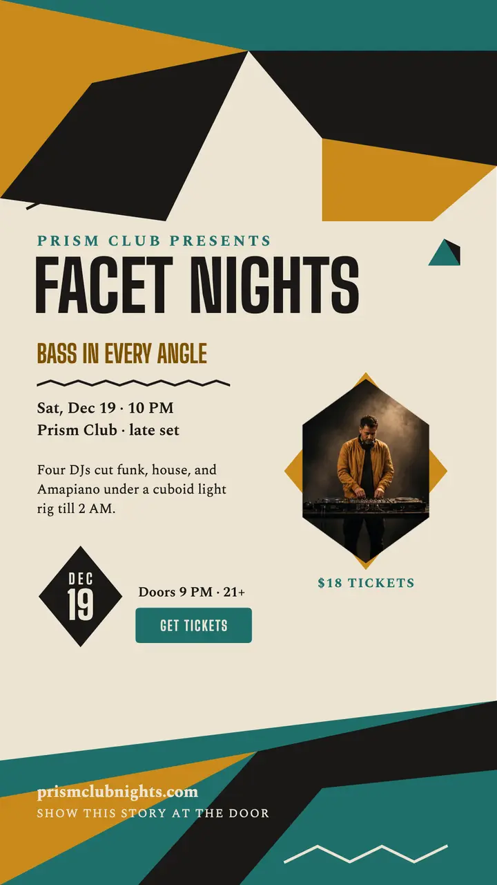Facet Nights DJ night story template