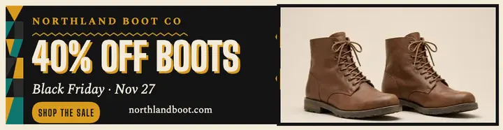 Northland Boot Co Black Friday billboard: boot sale billboard template