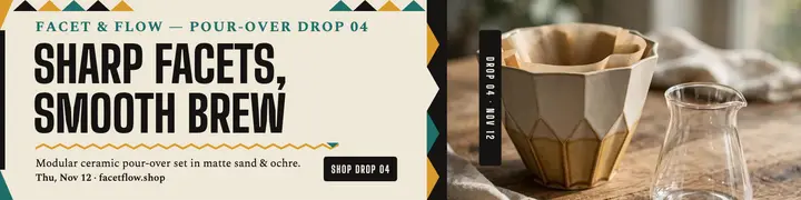 Facet and Flow faceted brew drop banner template