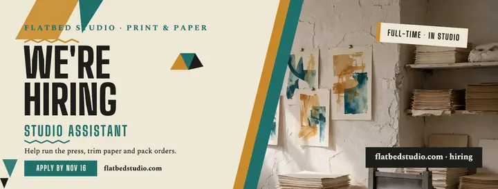 Flatbed Studio hiring cover, faceted: hiring facebook cover template