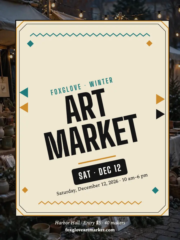 Foxglove winter art market faceted poster template