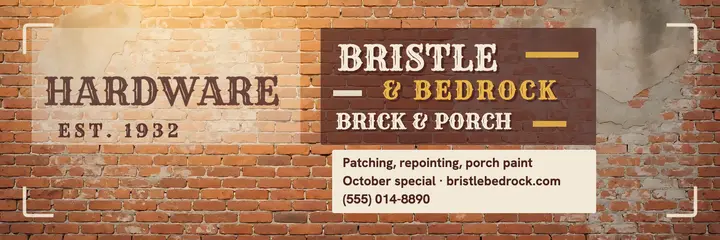 Bristle and Bedrock faded brick handyman header template