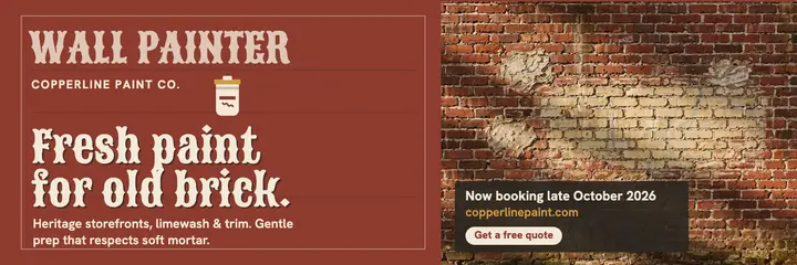 Copperline faded brick painter header template