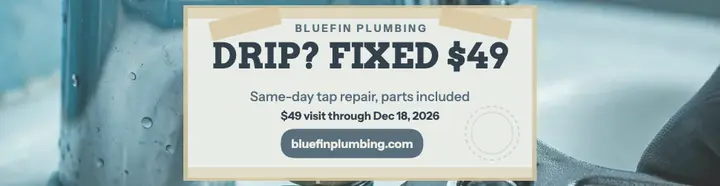 Bluefin Plumbing faded winter special billboard template