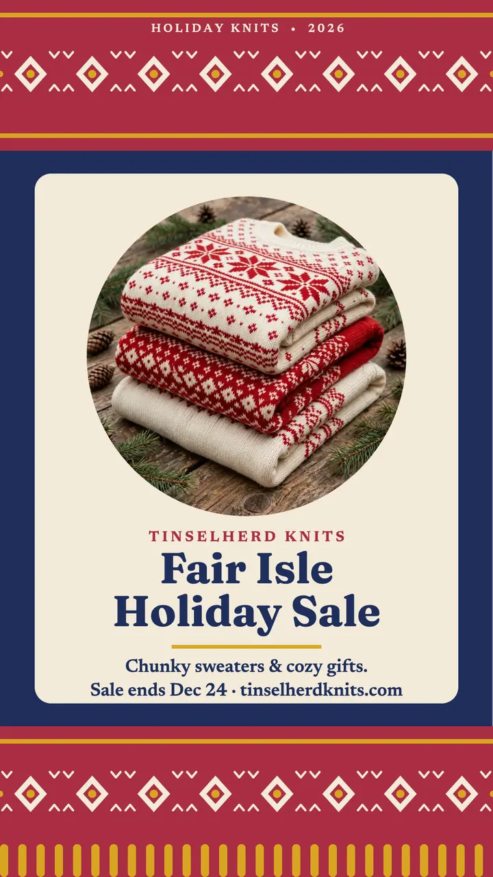 Tinselherd Fair Isle holiday sale story template