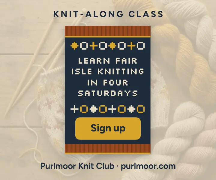 Fair Isle knit-along class ad: knitting class ad template