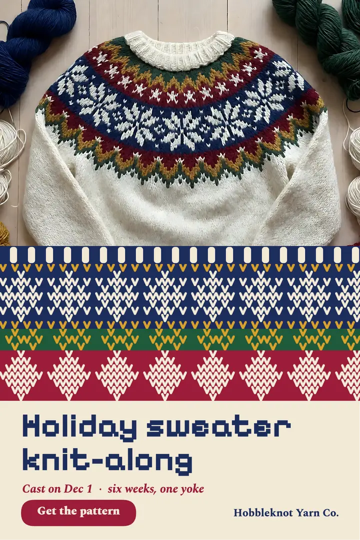 Holiday sweater knit-along poster, Fair Isle bands: knit-along poster template
