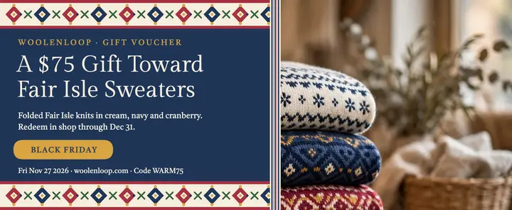 Woolenloop Fair Isle sweater gift voucher template