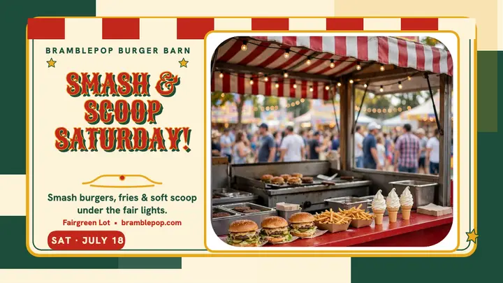 Bramblepop Burger Barn fair Saturday thumb template