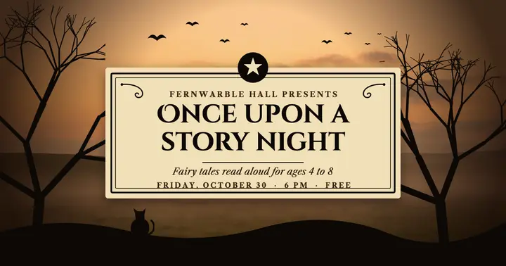 Fairy-tale story night in cut-paper silhouettes template
