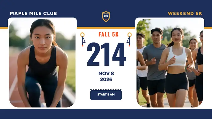 Maple Mile Fall 5K bib thumbnail template