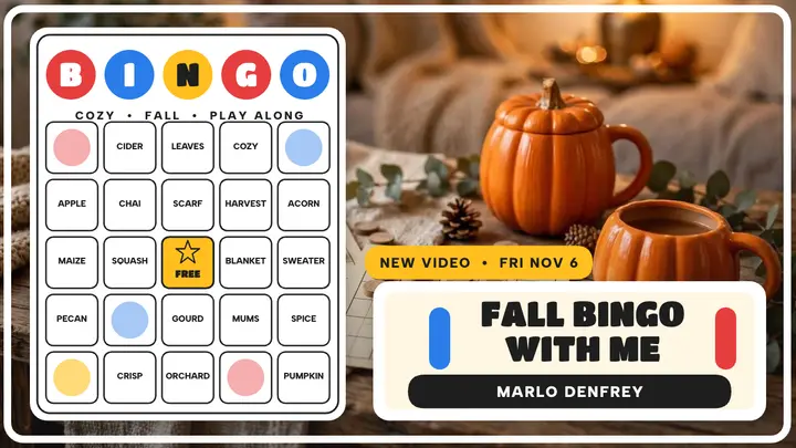 Fall Bingo With Me thumbnail, Marlo Denfrey template