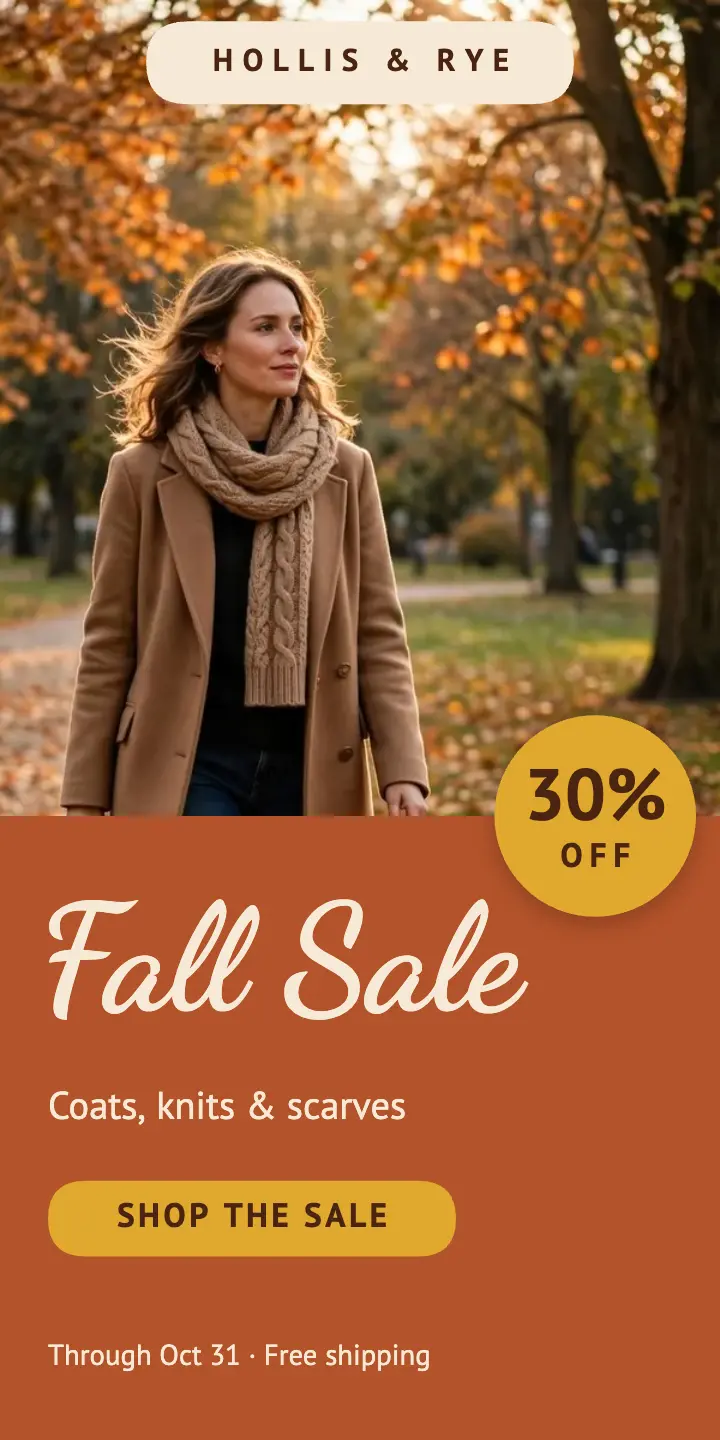 Fall boutique sale ad template