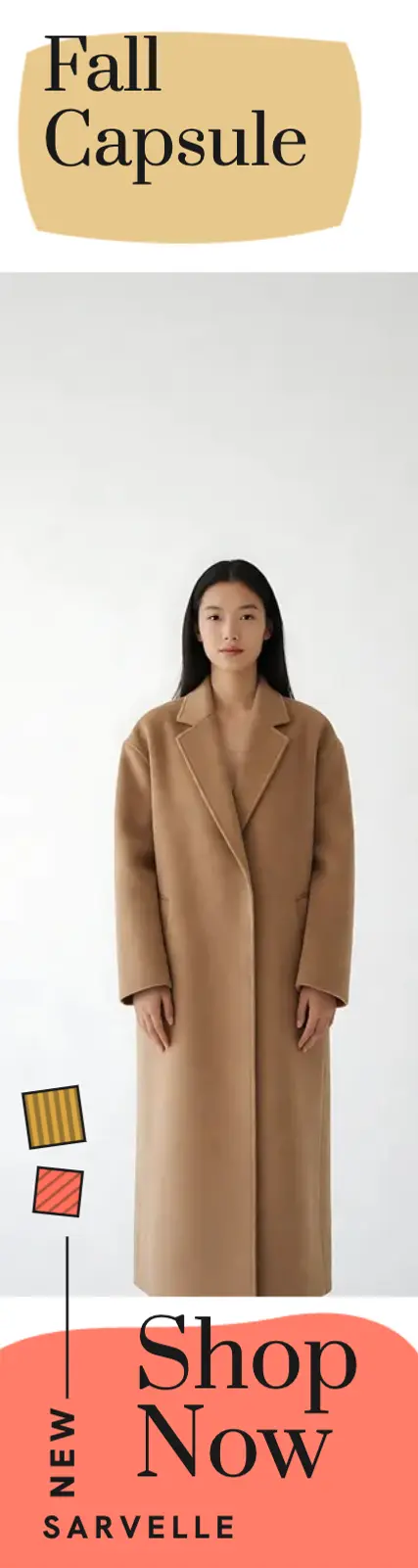Sarvelle fall capsule skyscraper ad: fall fashion skyscraper ad template