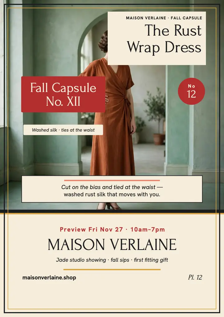 Maison Verlaine rust wrap fall flyer template