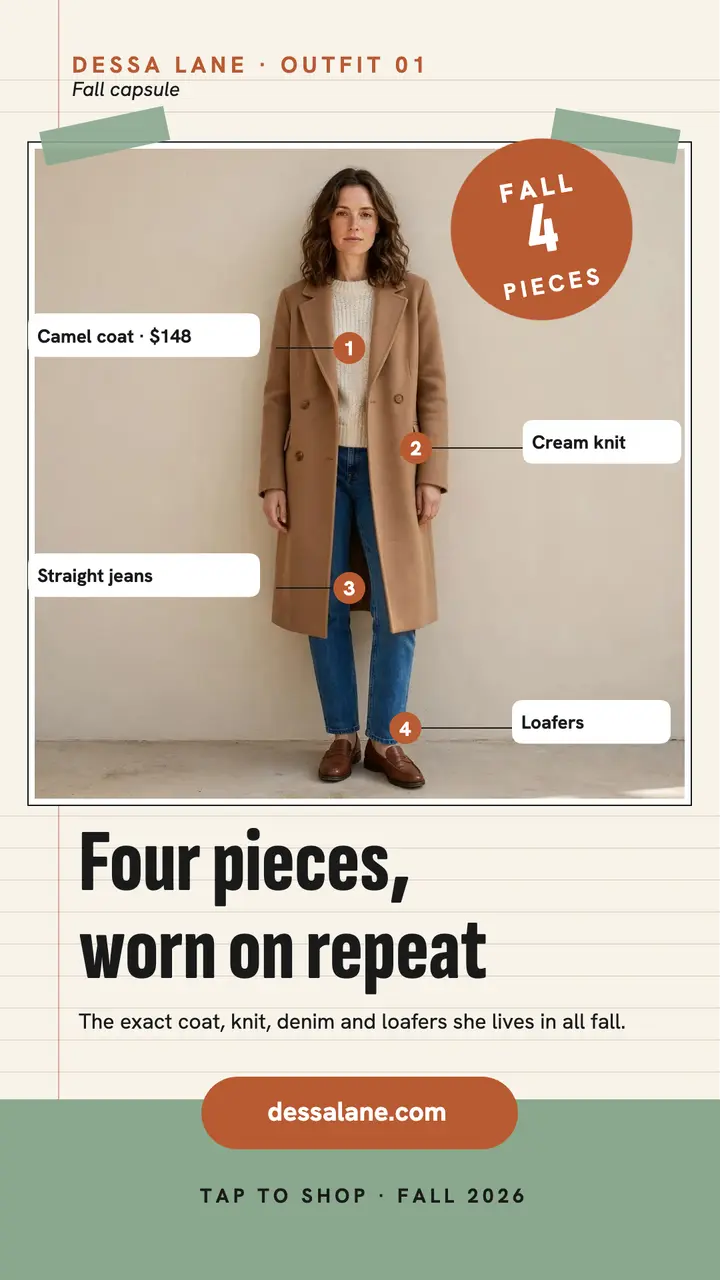 Dessa Lane fall capsule outfit story template