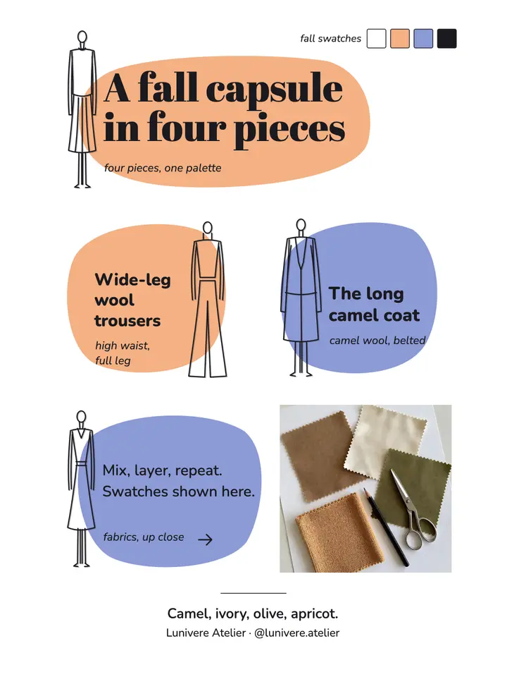 Fall capsule wardrobe croquis post template