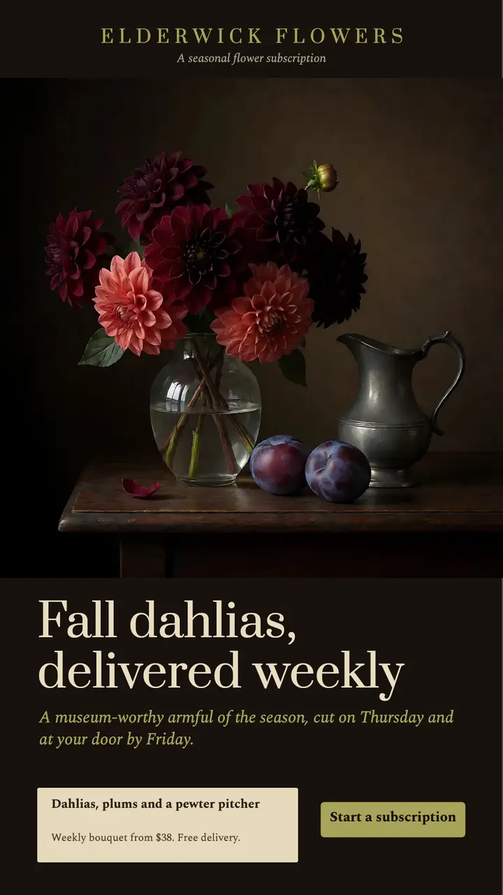 Elderwick fall dahlia subscription template
