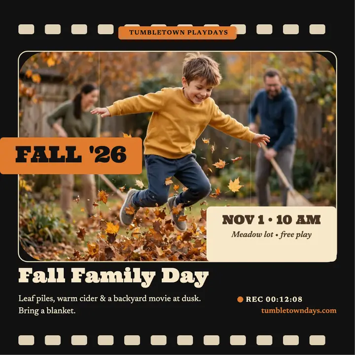 Tumbletown Fall Family Day home movie post template