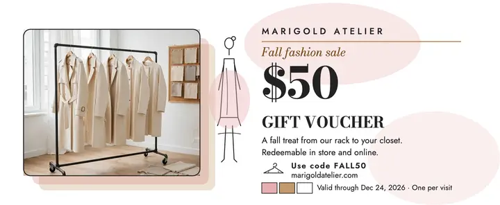 Marigold Atelier fall $50 voucher template