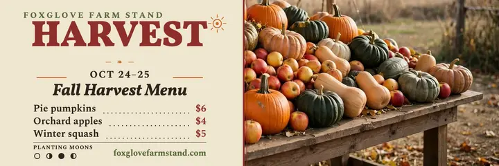 Foxglove fall harvest menu header template