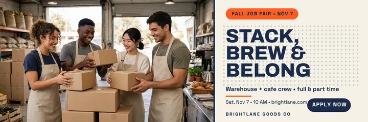 Brightlane fall job fair halftone header: job fair header template