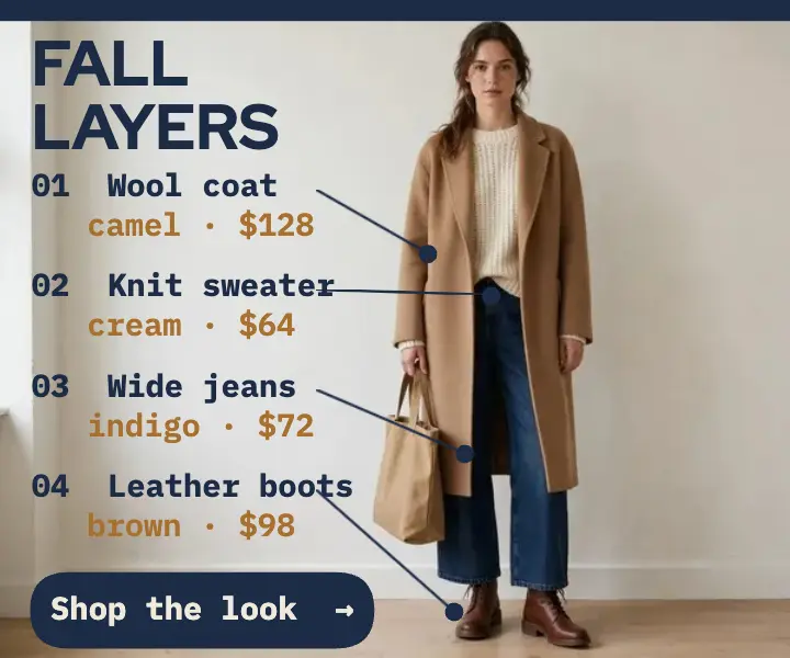 Fall Layers outfit callouts ad template